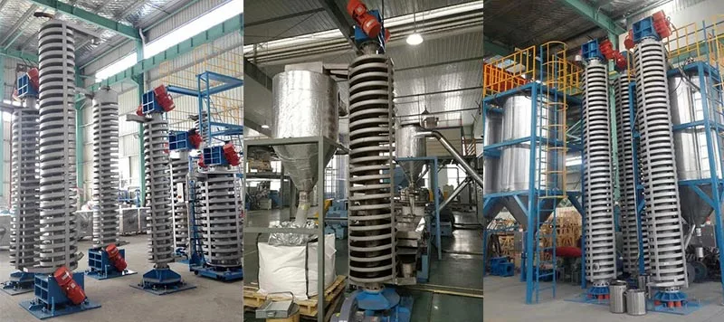 Compact Vertical Lifting Conveyer Cooling Vertical Spiral Conveyor Elevator