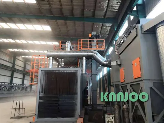 Velocidade 2m/ Min Wheel Blast Roller Conveyor Shot Blasting Machine para anticorrosão